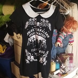 Black and white collar dress